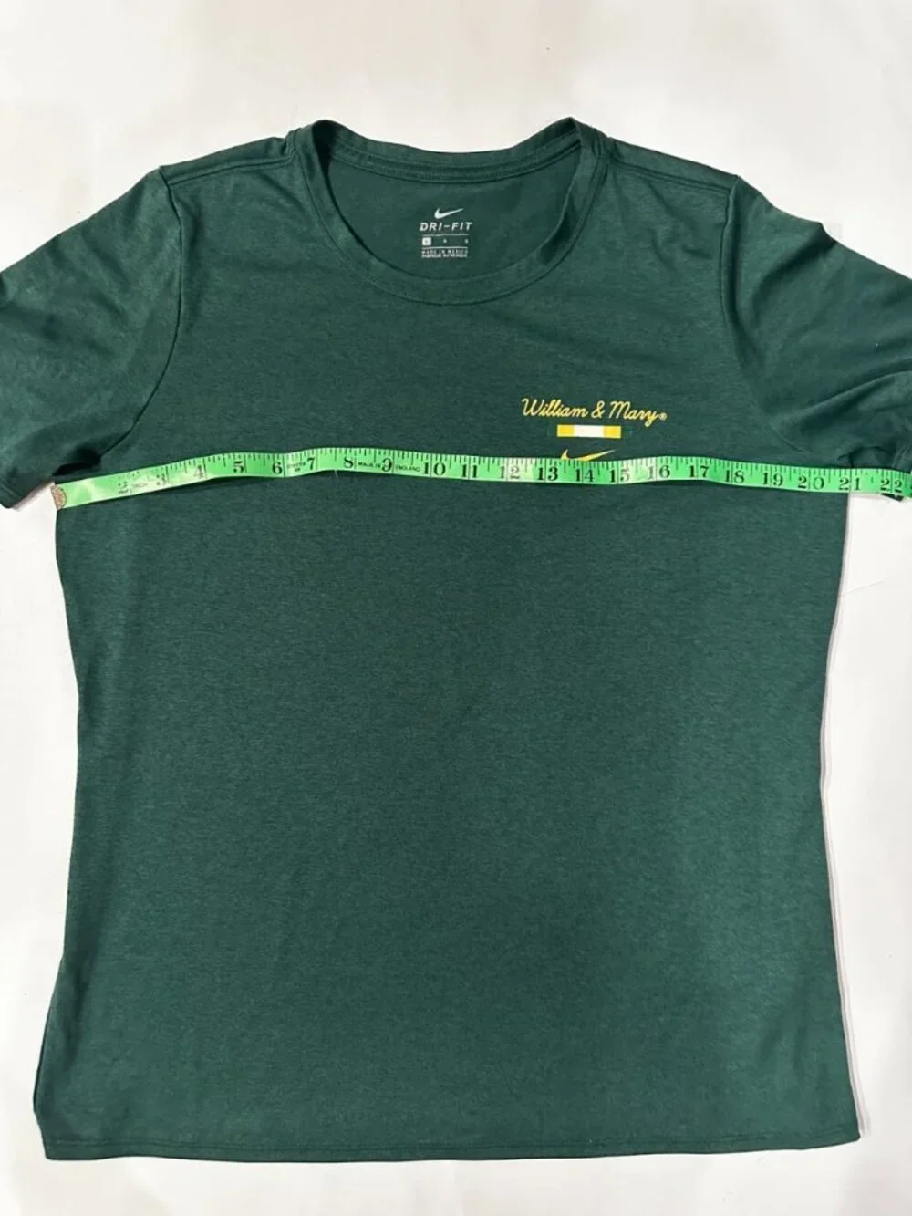 Nike Dri-FIT William & Mary Tribe Green Athletic Tee T-Shirt Women's L